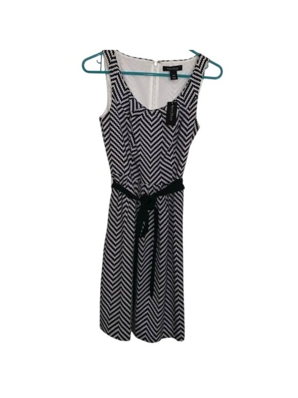 White House Black Market Chevron Print Sleeveless Dress Size 00 With Tags - Picture 2 of 10